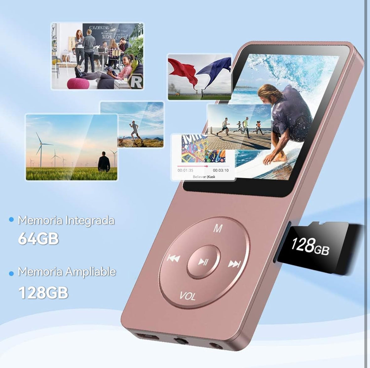 AGPTEK 64GB Reproductor MP3 Clásic