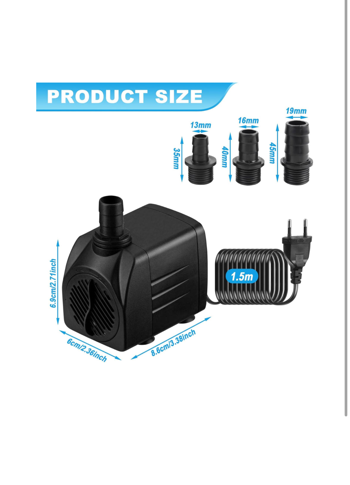 Bomba de Agua 25W 1800L/H 220V