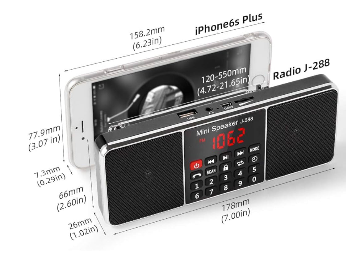 Radio Portatil Pequeña FM Am con Altavoz estéreo Bluetooth