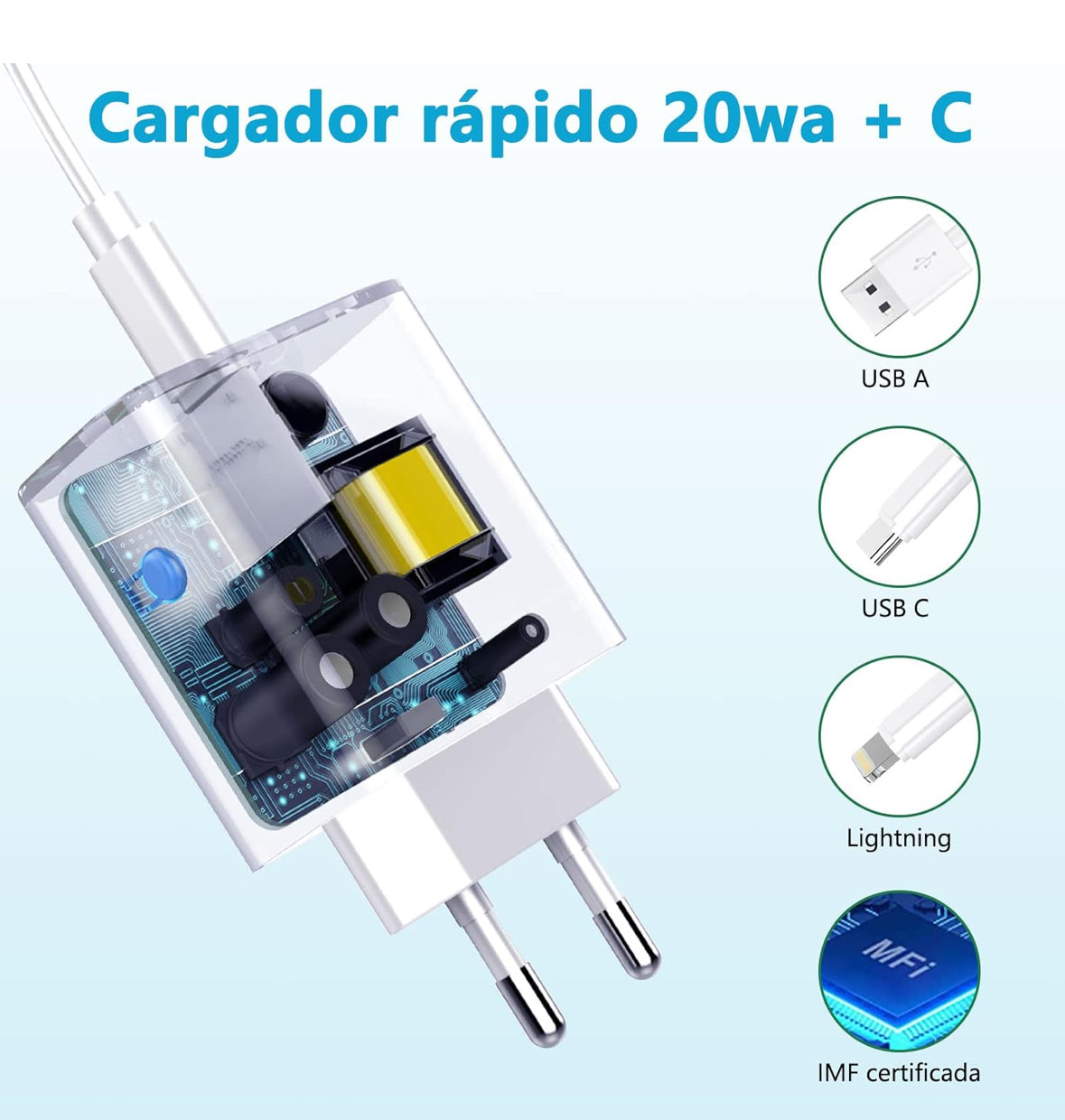 Bouge Cargador 20W de Pared 2 Puertos