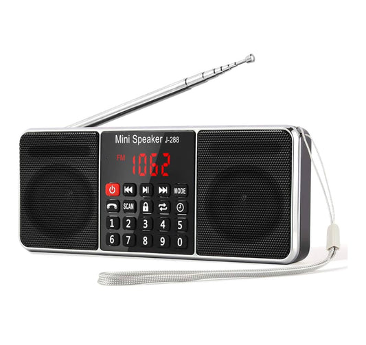 Radio Portatil Pequeña FM Am con Altavoz estéreo Bluetooth