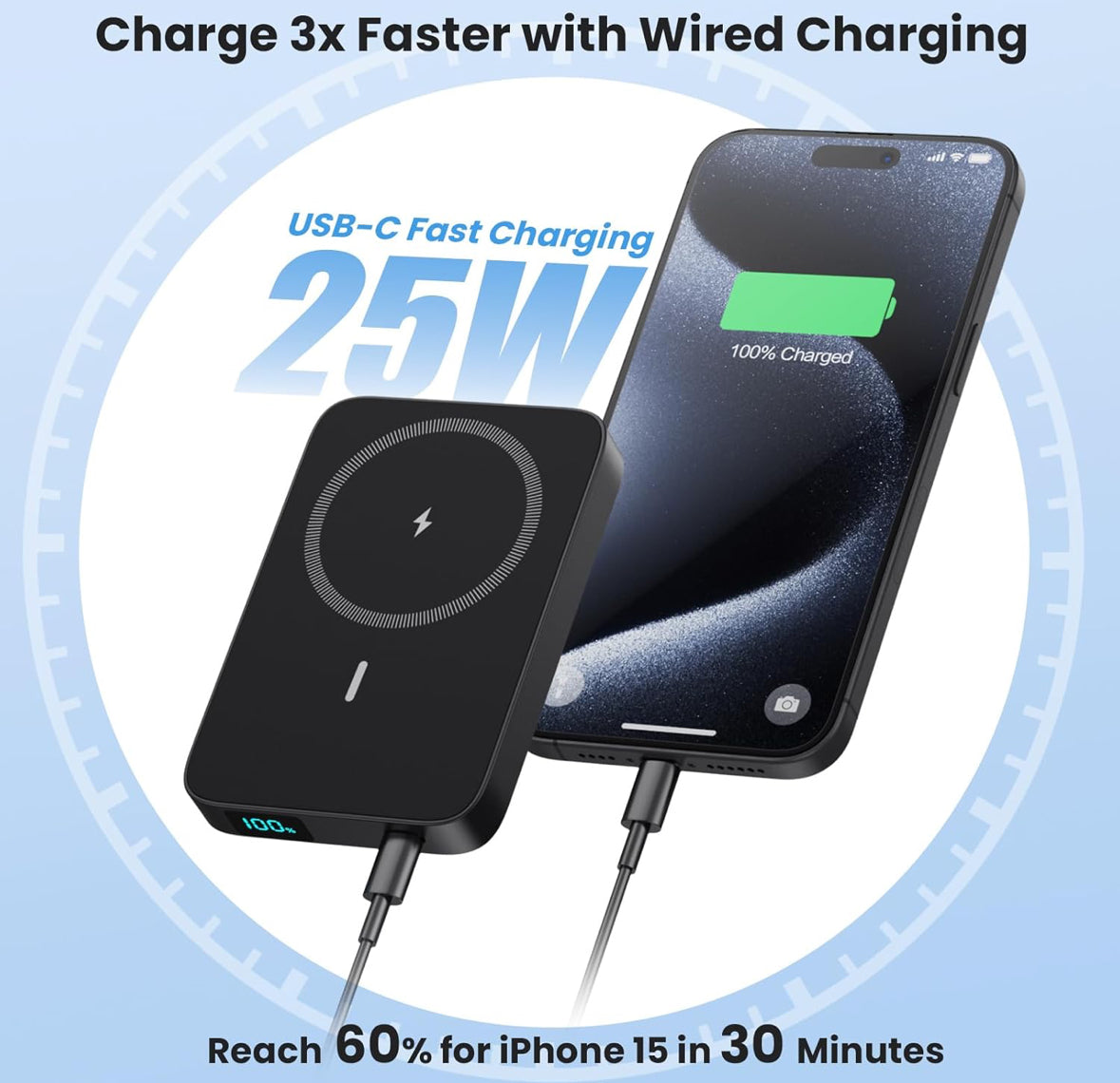 Powerbank portátil magnético de 10800 mAh inalámbrico