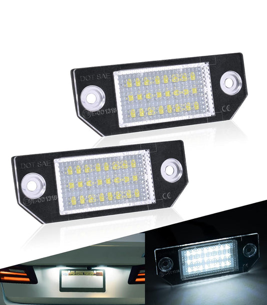 Piezas Lámpara de Luz de Matrícula, 12V Luz de Matrícula LED 3528-SMD Canbus, 6500K Blanco Luz de Placa del Auto para 2003-2007 F/ord Focus C-MAX I 03 y 2003-2008 F/ord Focus MK2 03-08