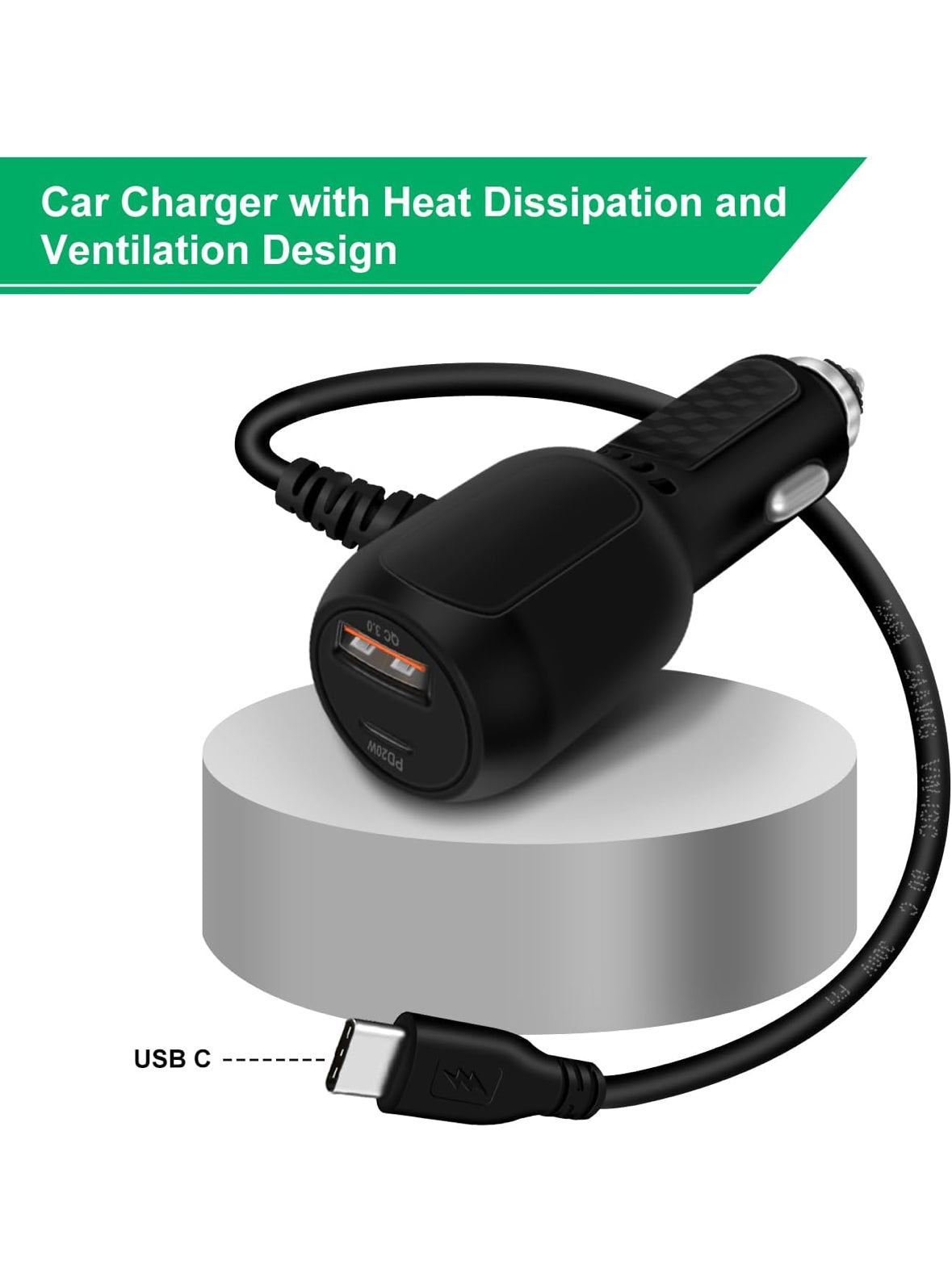 Cargador Mechero USB Carga Rapida 20W