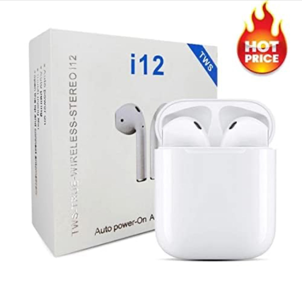 Auriculares Bluetooth Inalámbricos TWS I12 Blanco