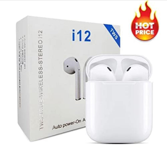 Auriculares Bluetooth Inalámbricos TWS I12 Blanco
